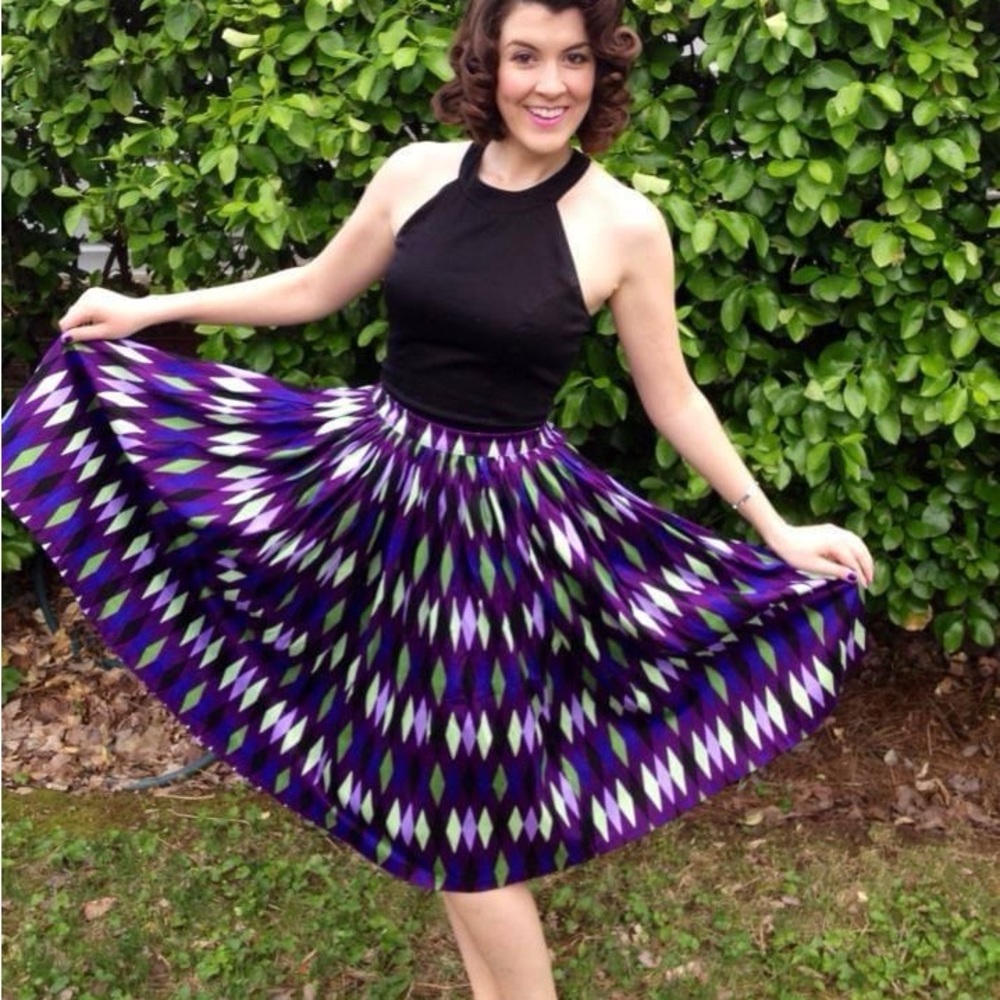 Pinup Couture Purple Harlequin Skirt